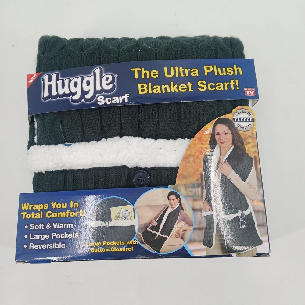 Huggle Blanket Scarf Ultra Plush Wearable Fleece Scarf As Seen On TV One Size